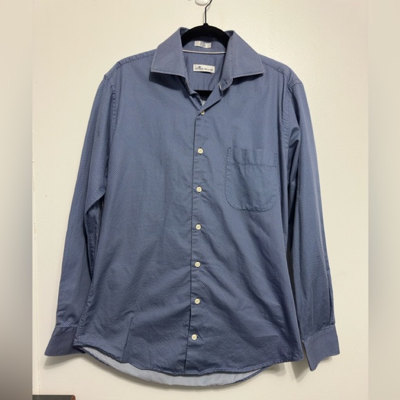 Peter Millar Other - Peter Millar Shirt Men Medium Blue Geometric Long Sleeve Preppy Button Down